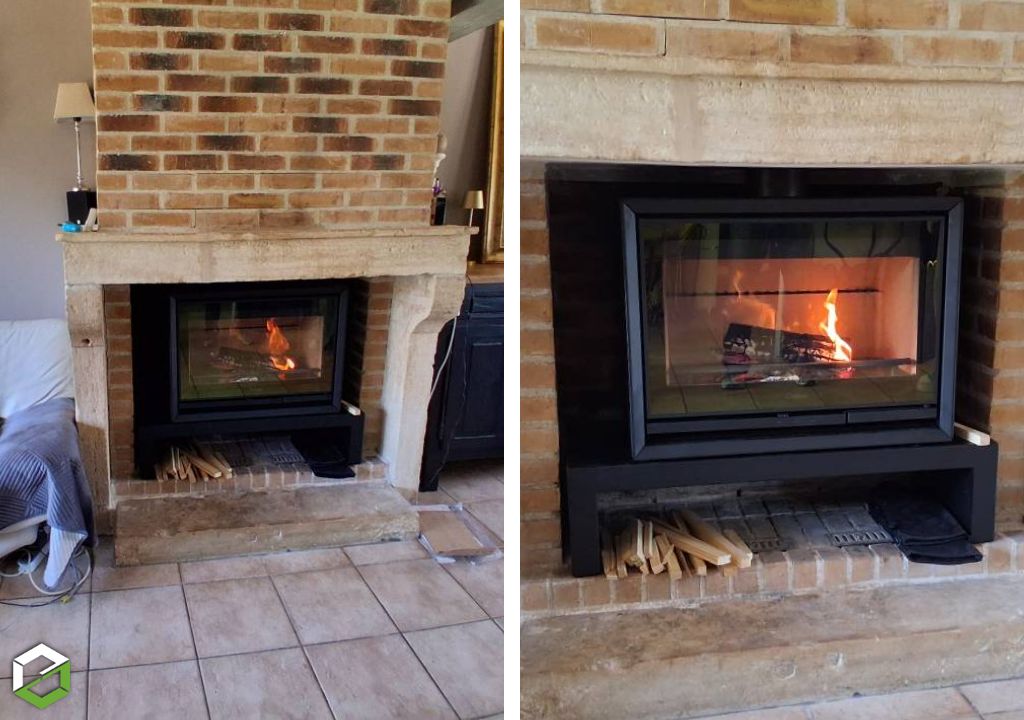 Installation d'un poêle à bois Contura 330G
