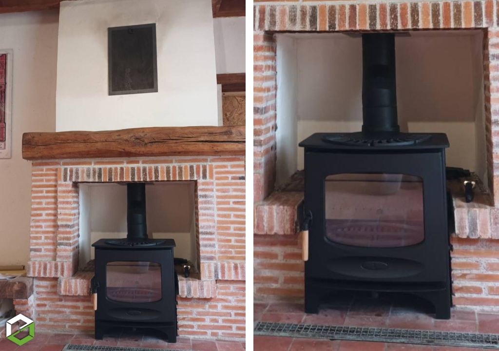 Installation d'un poêle à bois Charnwood C-Seven par un installateur RGE