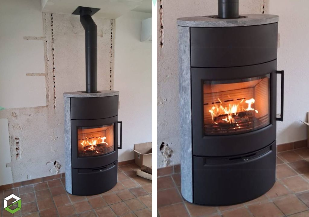 Installation d'un poêle à bois Termatech TT55HST
