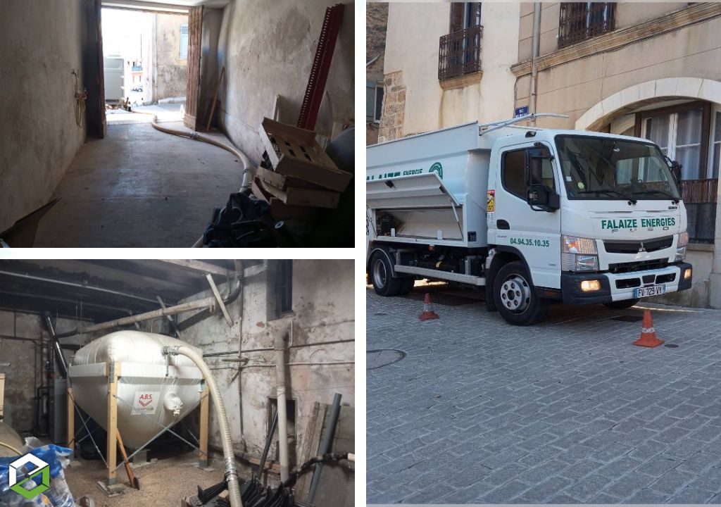 livraison de granulés vrac  din+ par camion souffleur
