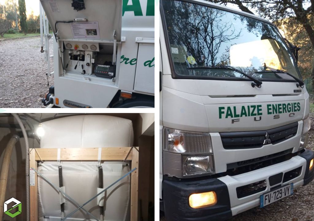 approvisionnement de granulés par camion souffleur adapté aux accès complexes