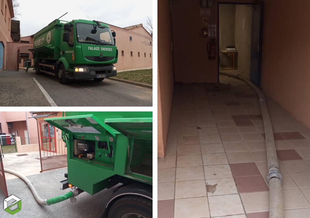 Consultez la chantier : livraison professionnelle de granulés vrac