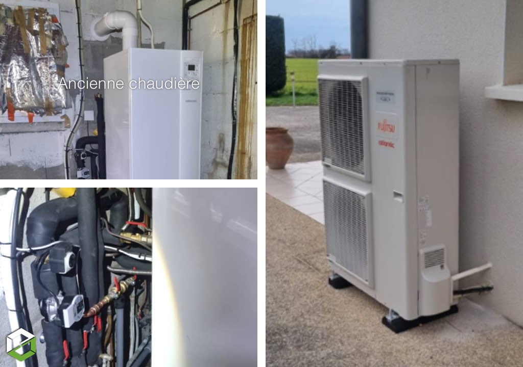 Ets PPCZ : Installation d'une pompe à chaleur hybride gaz condensation Atlantic en remplacement ancienne chaudière gaz