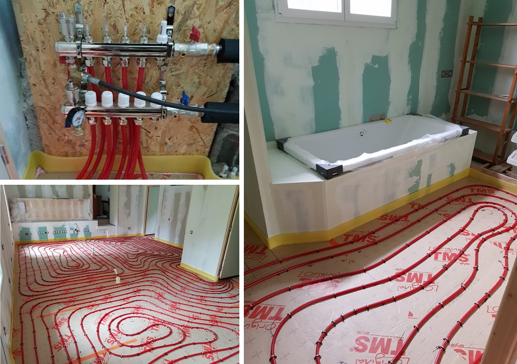 pose, installation plancher chauffant basse température à eau à valencin en isère
