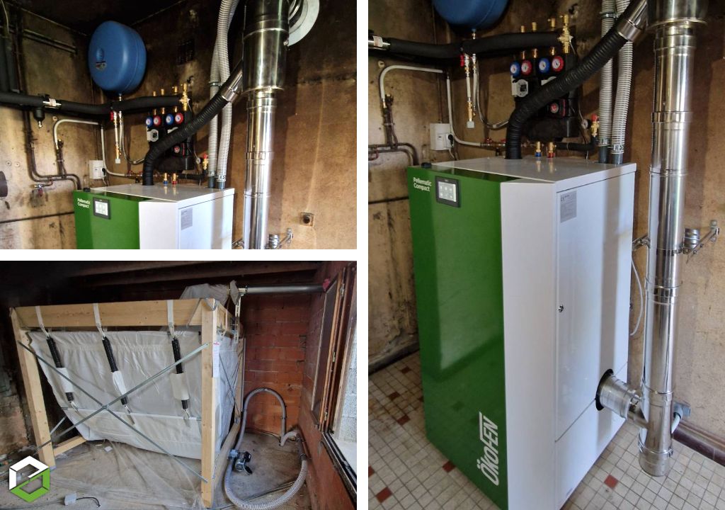Remplacement chaudière bois bûche par une chaudière granulés de bois Okofen compact