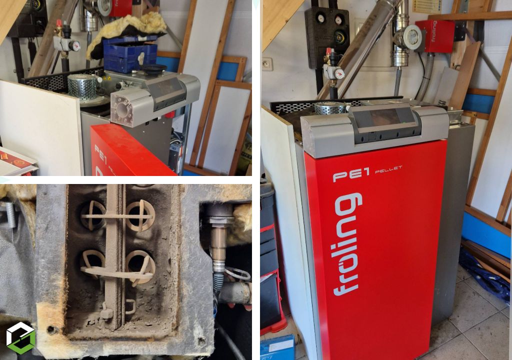 Entretien d'une chaudière à granulés de bois de la marque FROLING modèle PE1