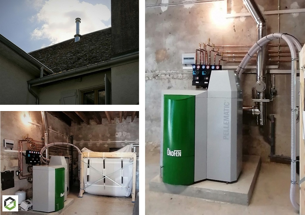 installation d'une chaudière à granulés okofen pelletmatic maxi 10-32 kw  - entreprise rge