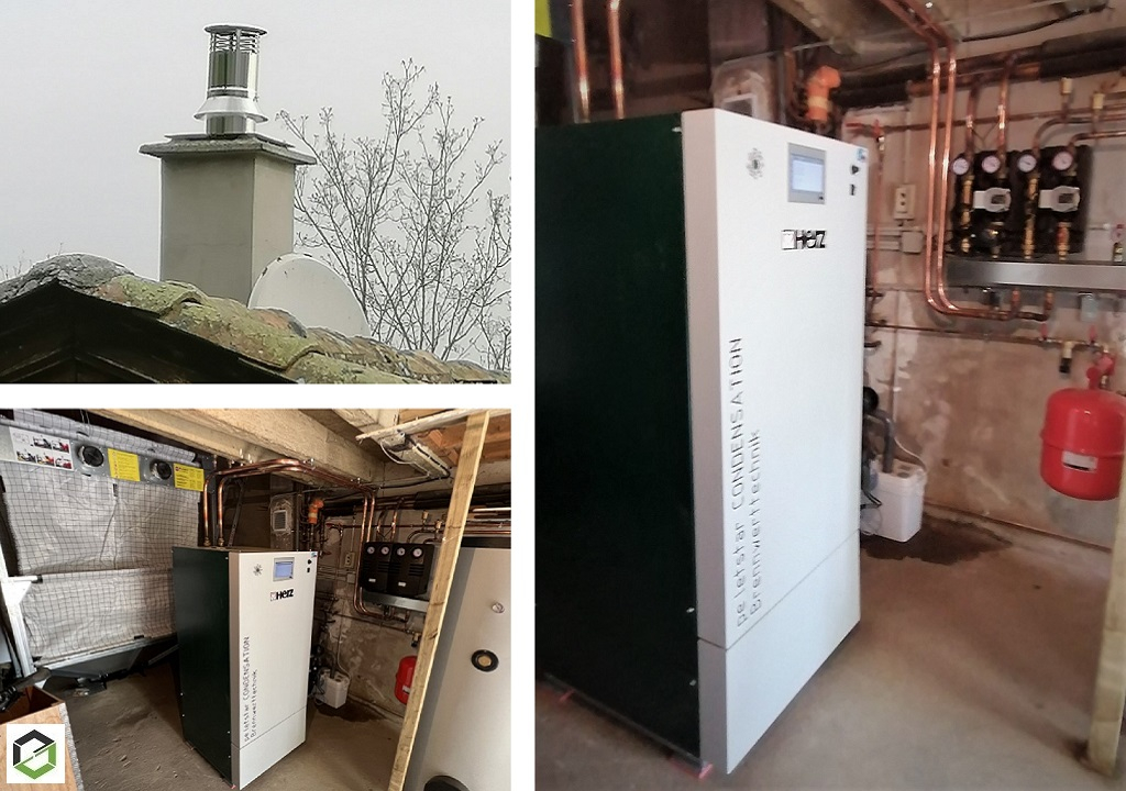 Installation d'une chaudière à granulés HERZ Pelletstar condensation