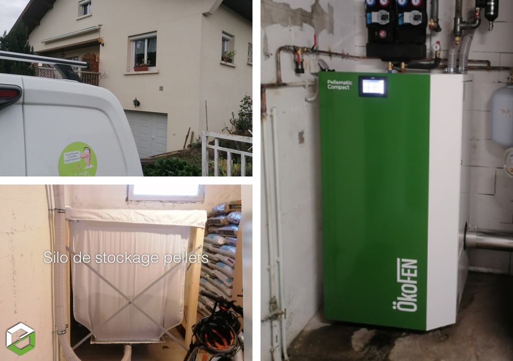remplacement d'une chaudière fuel par une chaudière à granulés de bois Ökofen compact 