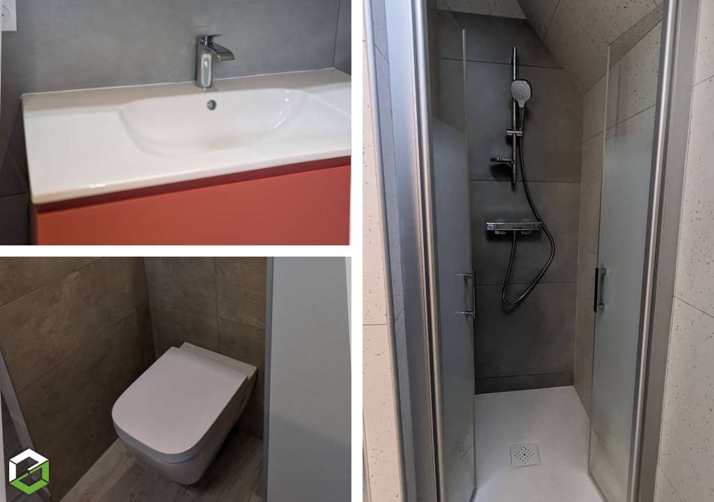 Réfection de l'ensemble des sanitaires et de la plomberie dans cette rénovation complète - Entreprise RGE