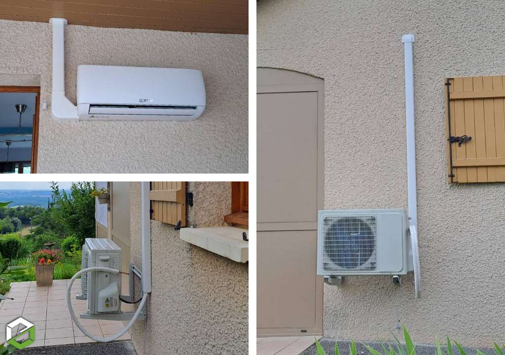 Consultez la chantier : installation d'une climatisation réversible oertli dans une véranda 