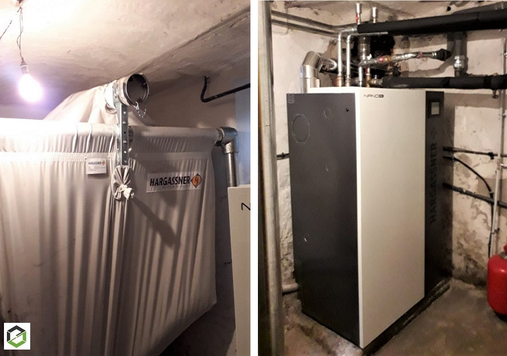 installation d'une chaudière à granulés de bois - hargassner