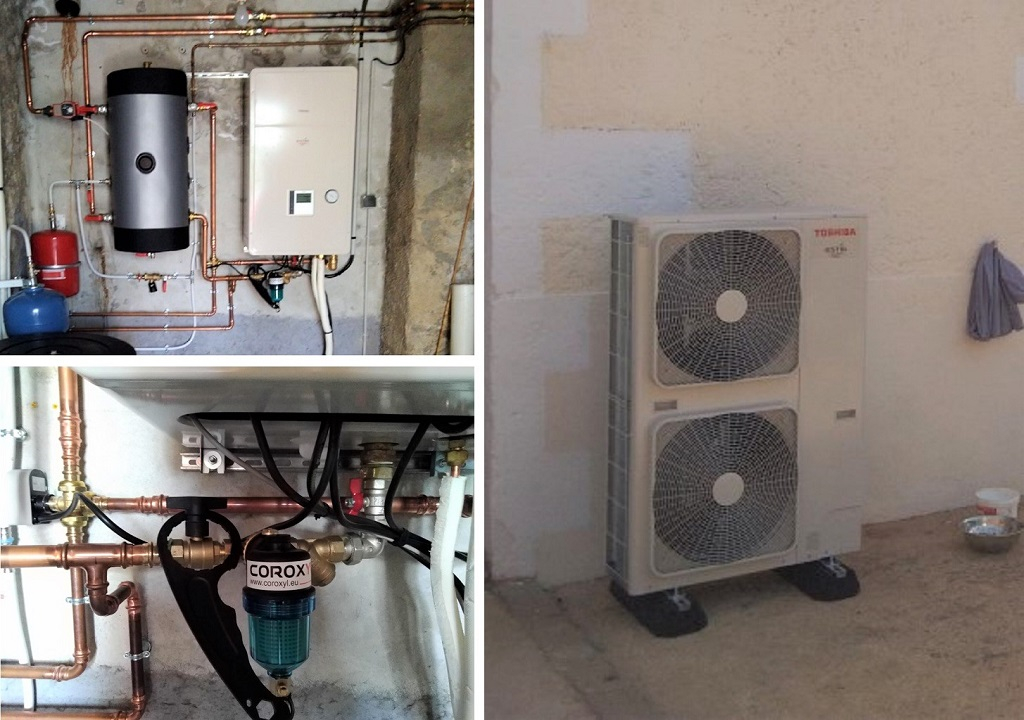 remplacement d'une chaudière fioul par une pompe à chaleur pac air eau aérothermie toshiba 60