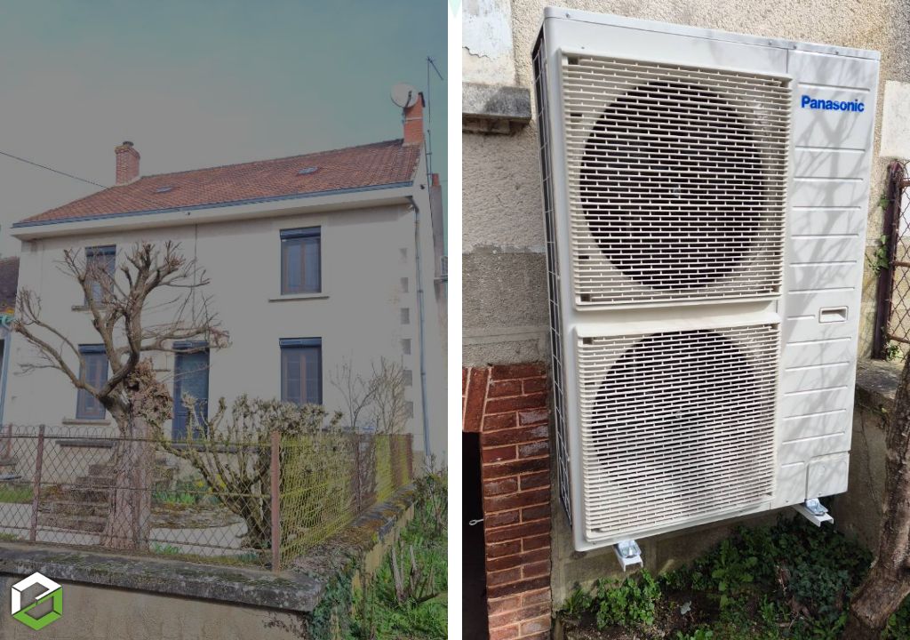 installation d'une pompe à chaleur aerothermique marque: panasonie modéle : aquarea t-cap - entreprise rge