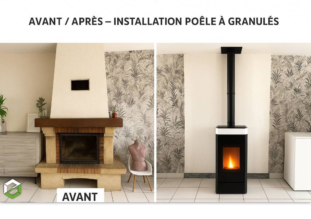 Installateur poêle à granulés de bois EDILKAMIN LENA- Entreprise RGE Qualibois 7*