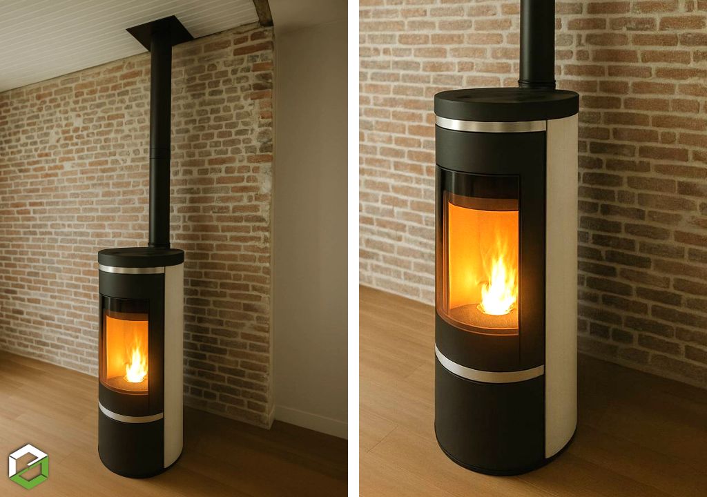 Mise en place d'un poêle à granulés de bois ORNANIER CARUS