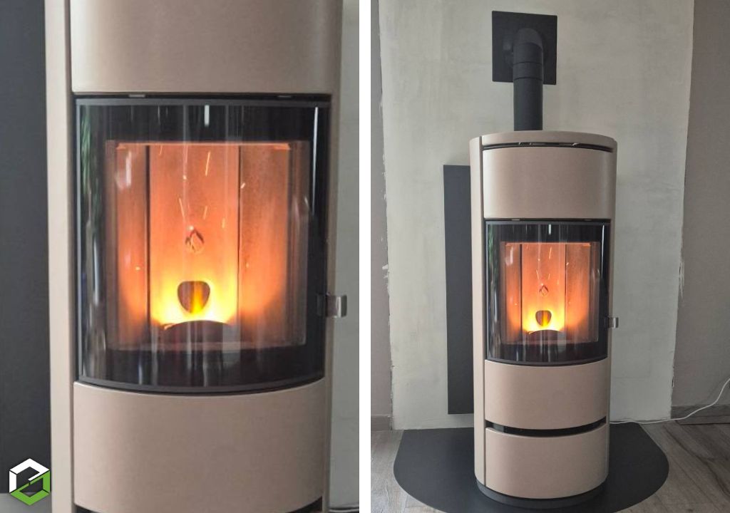 Installation d'un poêle à granulés de bois PIAZZETTA P943M