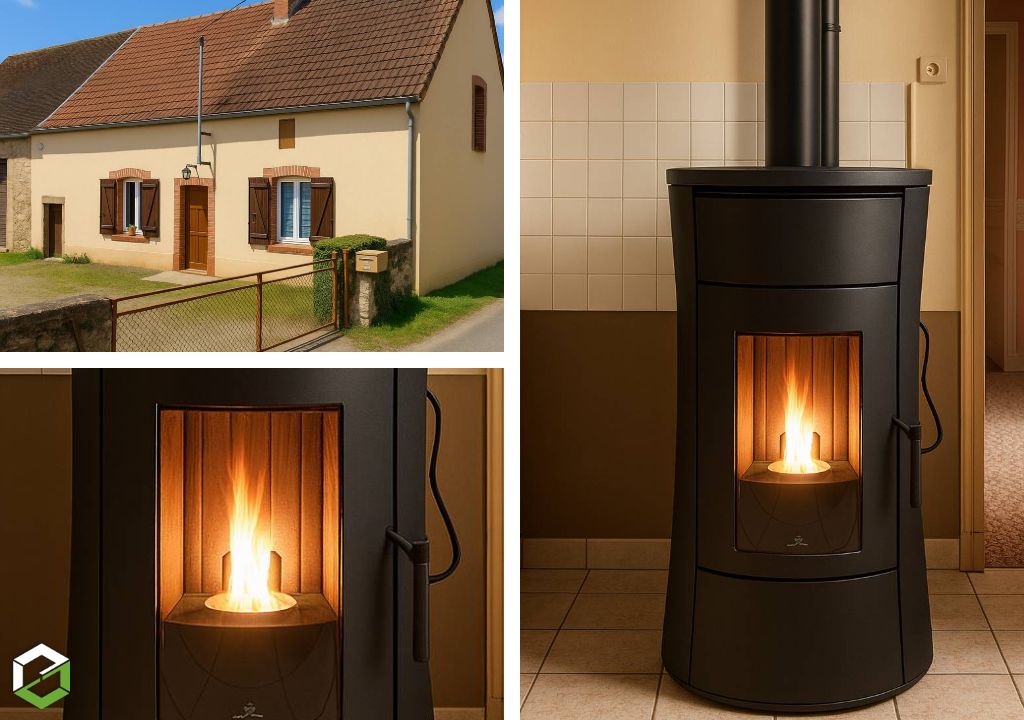 Mise en place d'un poêle à granulés de bois EDILKAMIN CHERIE 11 EVO ++ 