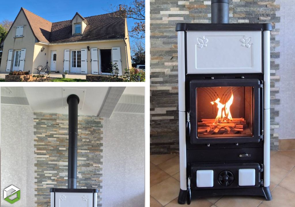 Installation d'un poêle à bois  :A NORDICA FEDORA BLANC par une entreprise RGE Qualibois
