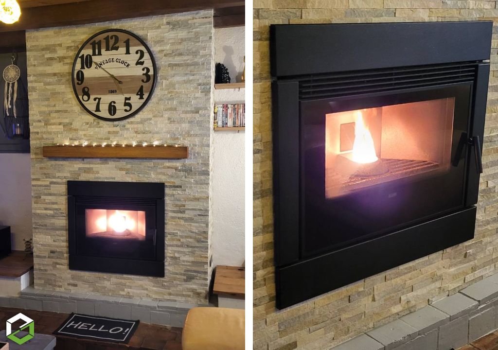 Mise en place d'un insert à granulés EDILKAMIN PELKAMIN EVO 10+ 