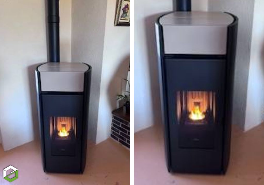 Mise en place d'un poêle à granulés EDILKAMIN MYRNA+ - Entreprise RGE Qualibois