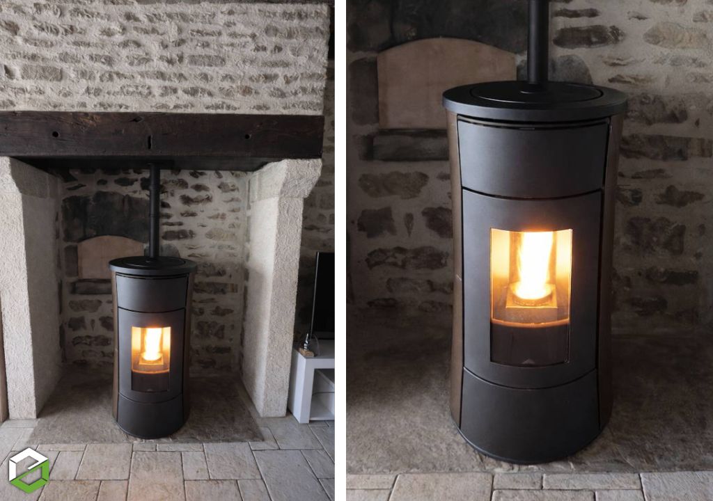 Mise en place d'un poêle à granulés EDILKAMIN CHERIE 9 EVO AT - Installateur RGE Qualibois