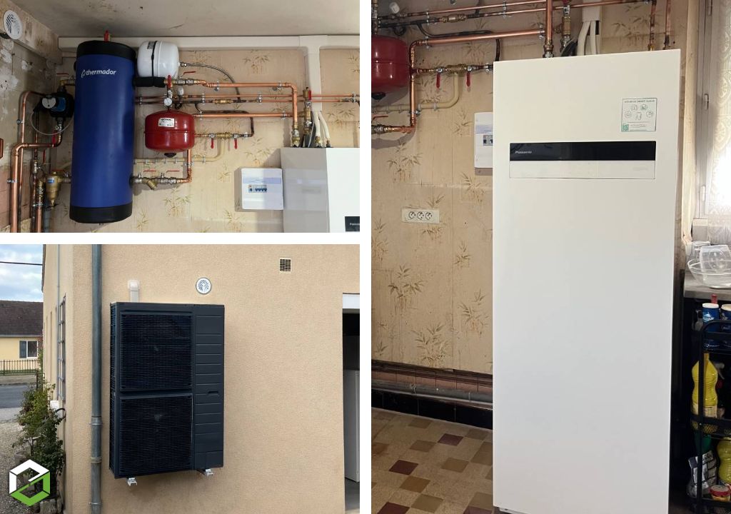 Pose d'une pompe à chaleur PANASONIC AQUAREA T CAP 9KW en remplacement d'une chaudière gaz