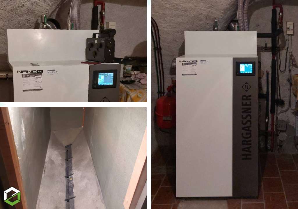 Consultez la chantier : remplacement chaudière fioul par une chaudière à pellets hargassner nano pk