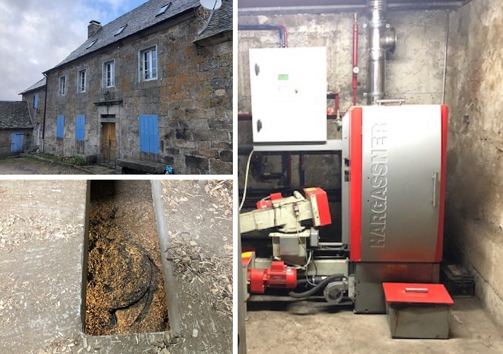 chaudière à plaquettes de bois dans une maison d'habitation