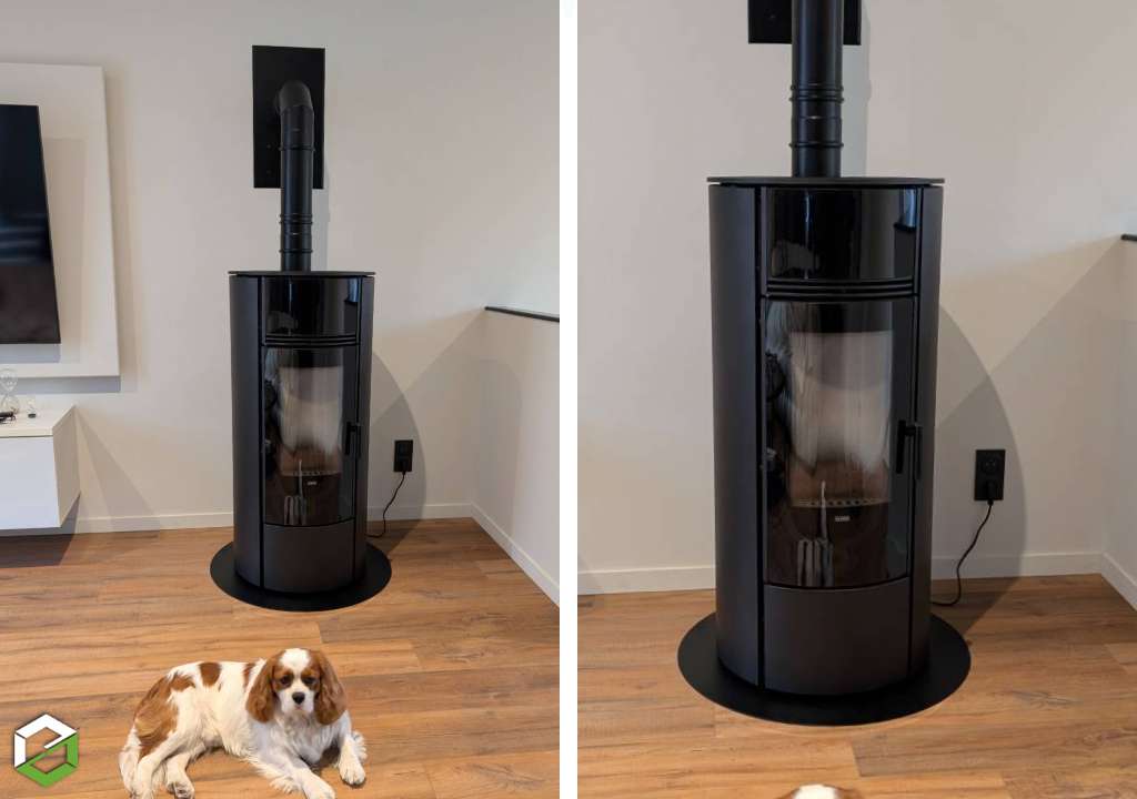 Pose d'un poêle à granulés de bois pellets