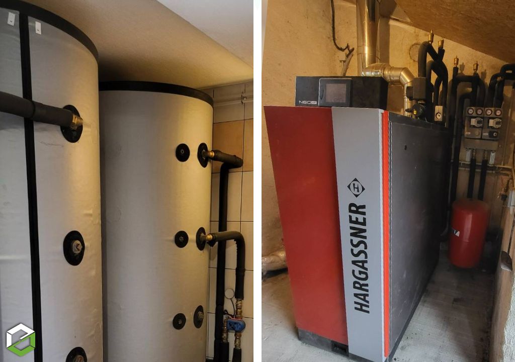 Mise en place d'une chaudière bûches Hargassner modèle NéoHV20 pour le chauffage et la production eau chaude sanitaire-Loire (42)