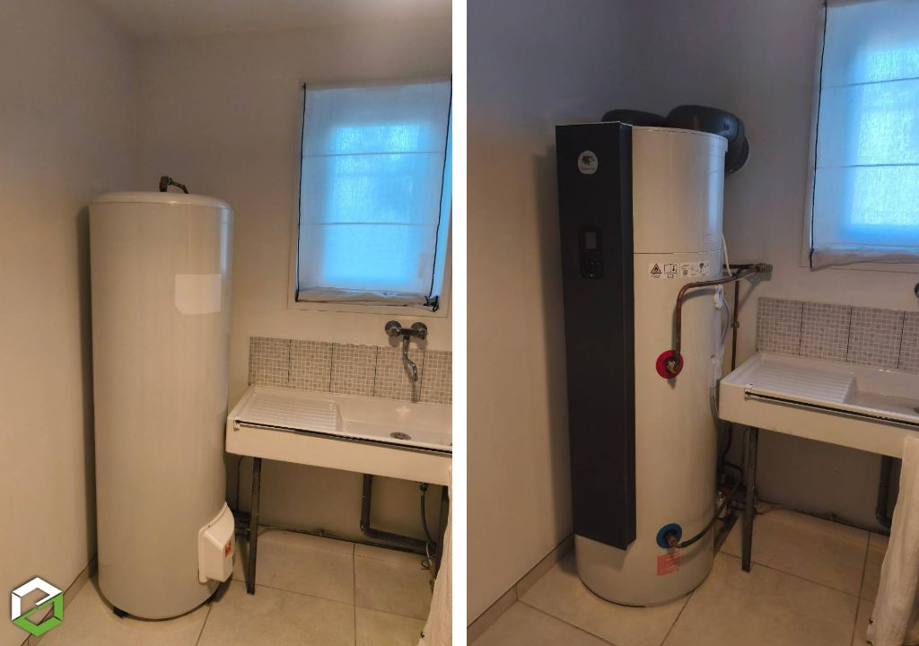 Remplacement d'un chauffe eau électrique par un chauffe eau thermodynamique Thermo modèle Aéromax 6