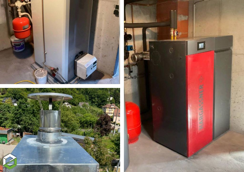 remplacement d'une chaudière fioul par une chaudière à granulés hargassner smart pk 17