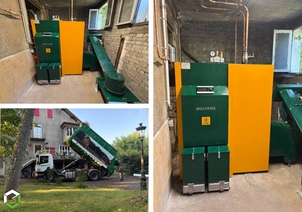 Installation d'une chaudière à plaquettes de bois par une entreprise Qualibois RGE