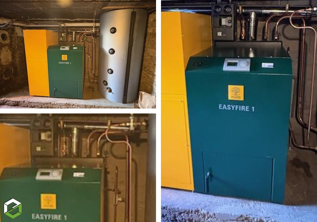 Chaudière à granulés de bois KWB installée par un artisan Qualibois RGE