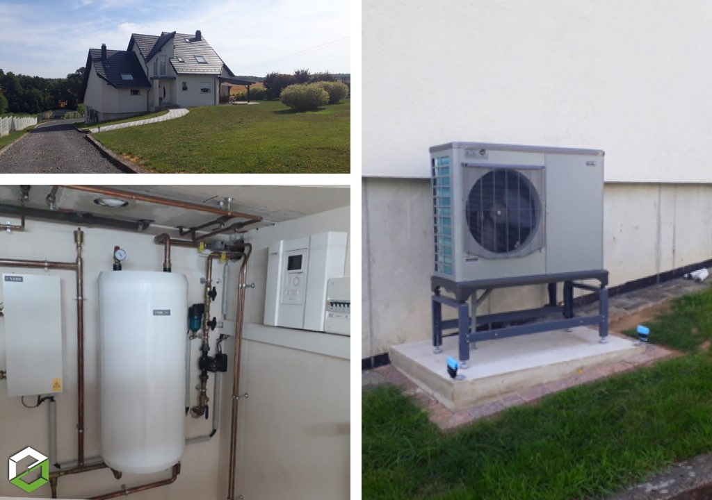 Consultez la chantier : chauffagiste-installation d'une pompe à chaleur nibe f2040-12
