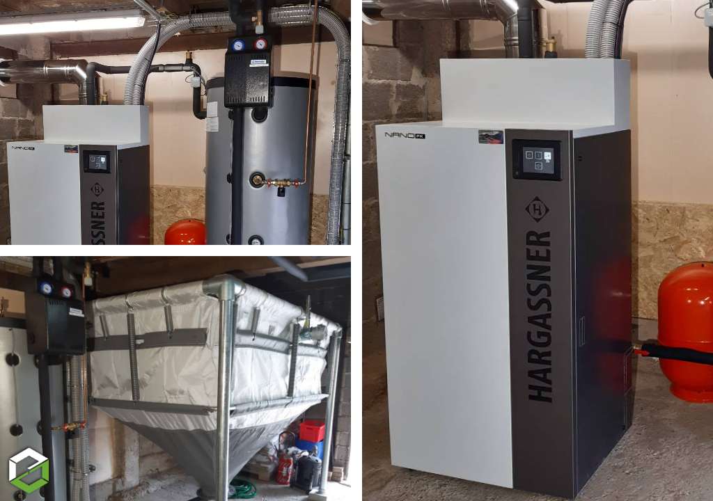 installation d'une chaudière à granulés de bois hargassner nano pk15 - chauffagiste rge qualibois