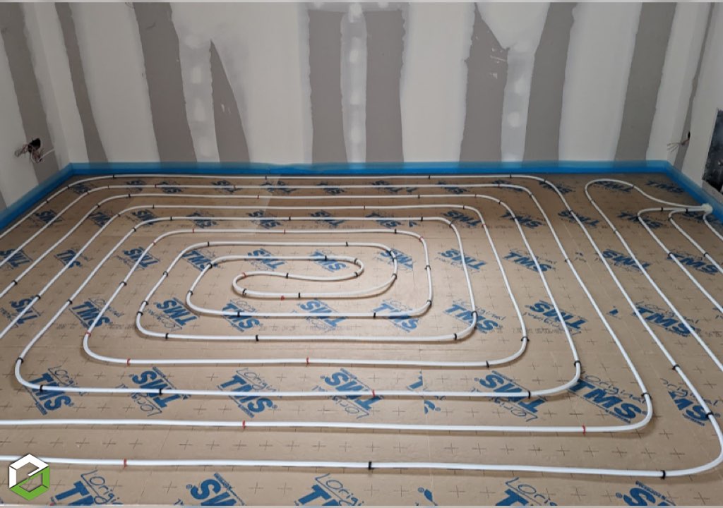 Consultez la chantier : fourniture et pose d'un plancher chauffant dans une extension
