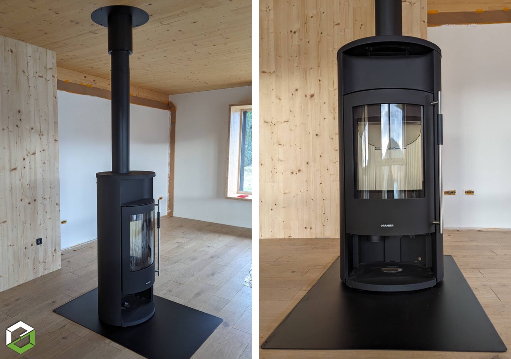 Pose d'un poêle à bois Oranier Polar Neo