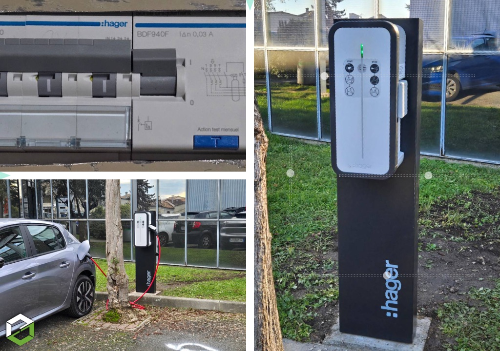 Electricien QUALIFELEC IRVE installation d'un infrastructure de chargement pour véhicule électrique