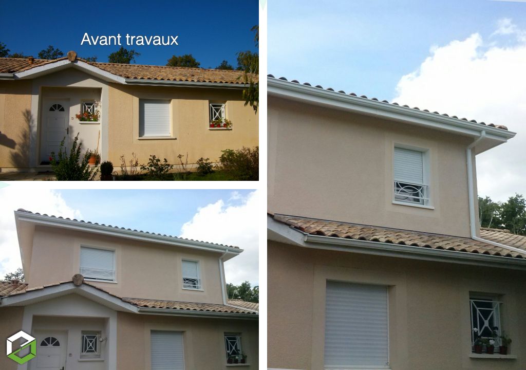 Consultez la chantier : agrandissement surface habitable surélévation ossature bois à pessac 33 gironde