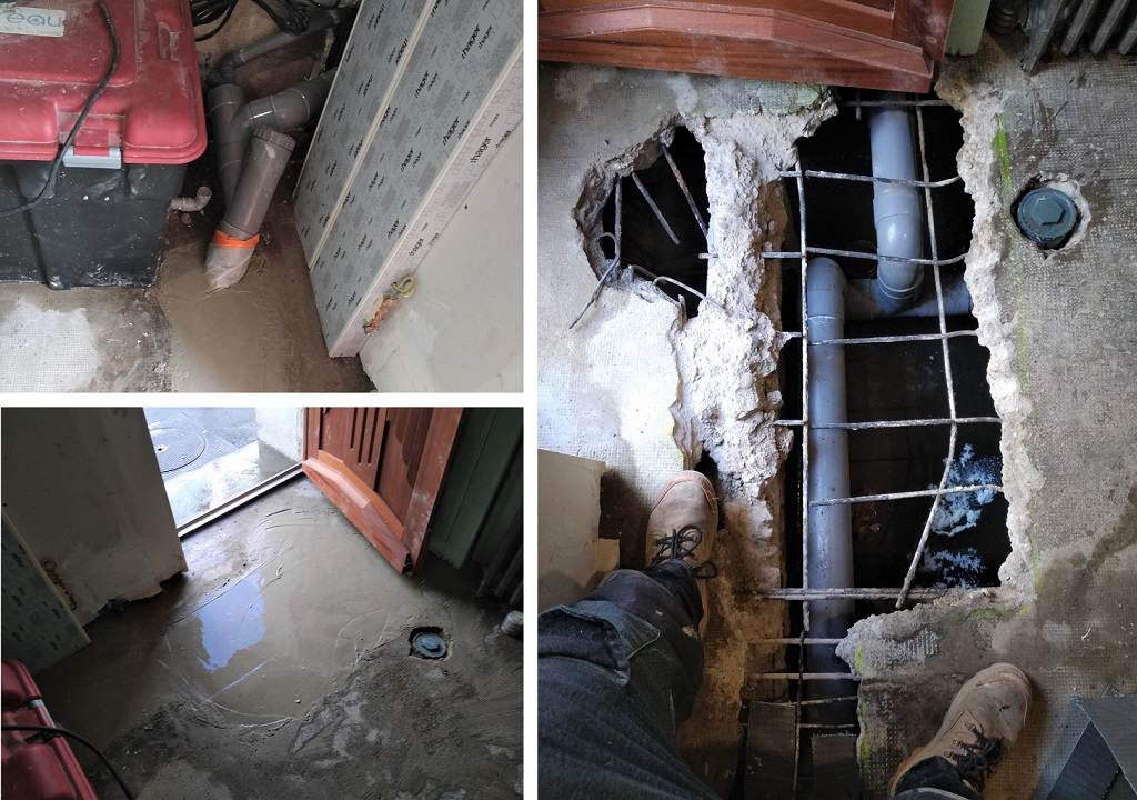 rénovation circuit eu (eaux usées) sous dalle 
