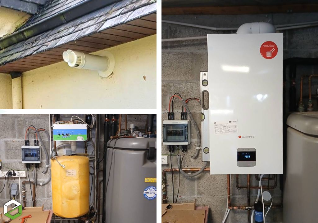 Installation chaudière condensation ventouse horizontale Saunier Duval-Finistère (29)