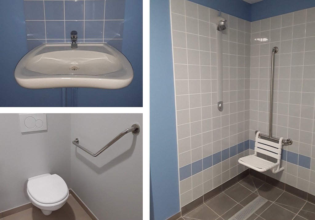 Sanitaire adapté aux fauteuils roulants