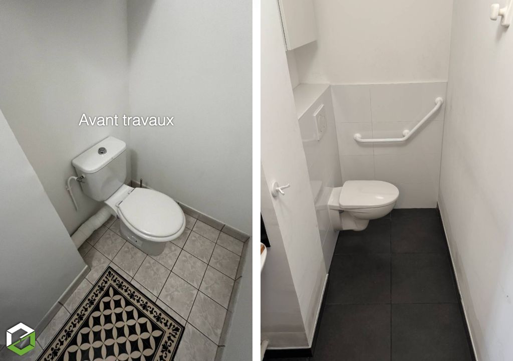 Toilette handicapé en rénovation - WC PMR