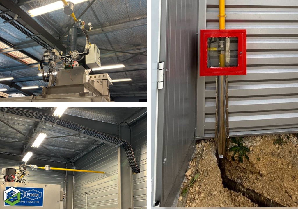 Raccordement gaz pour four industriel