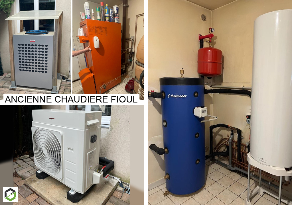 Remplacement d'une chaudière fioul et pompe à chaleur par une pompe à chaleur nouvelle génération VIESSMANN