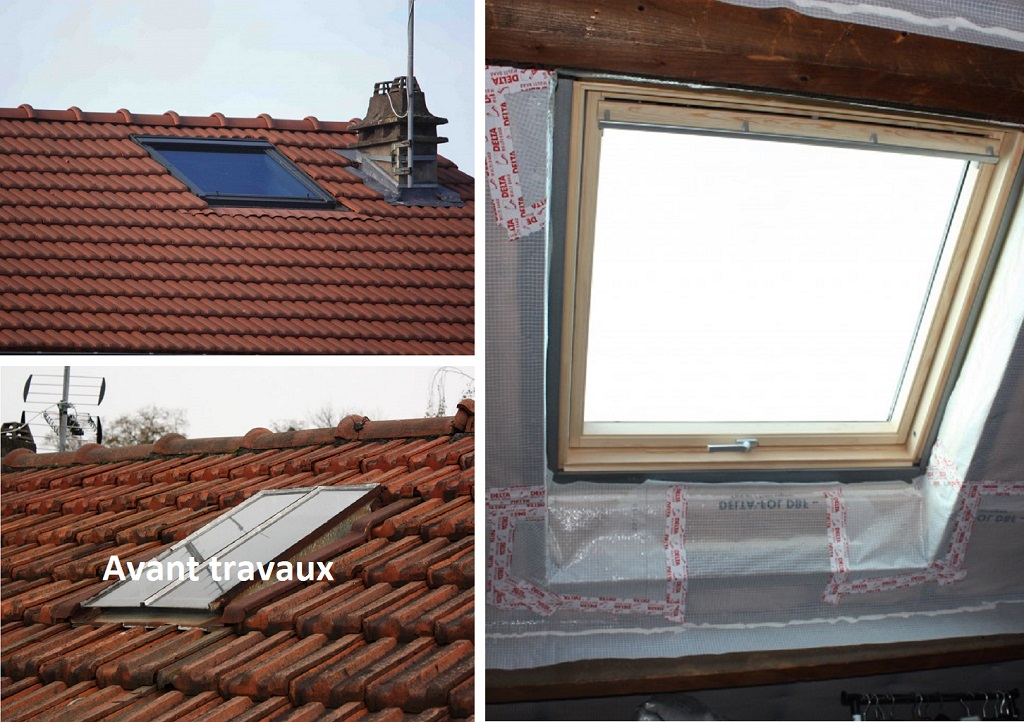 remplacement de deux vasistas par des fenêtres de toit velux