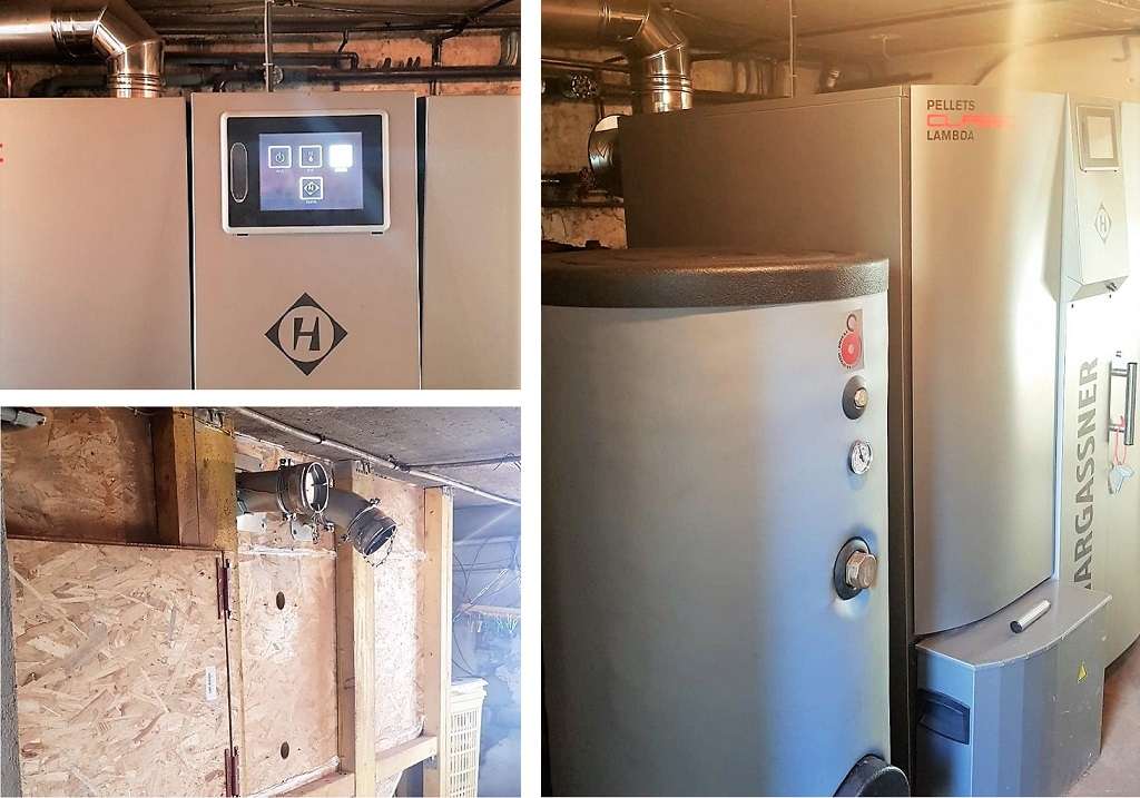 Consultez la chantier : installation d'une chaudière aux granulés de bois hargassner à la place d'une chaudière fioul 