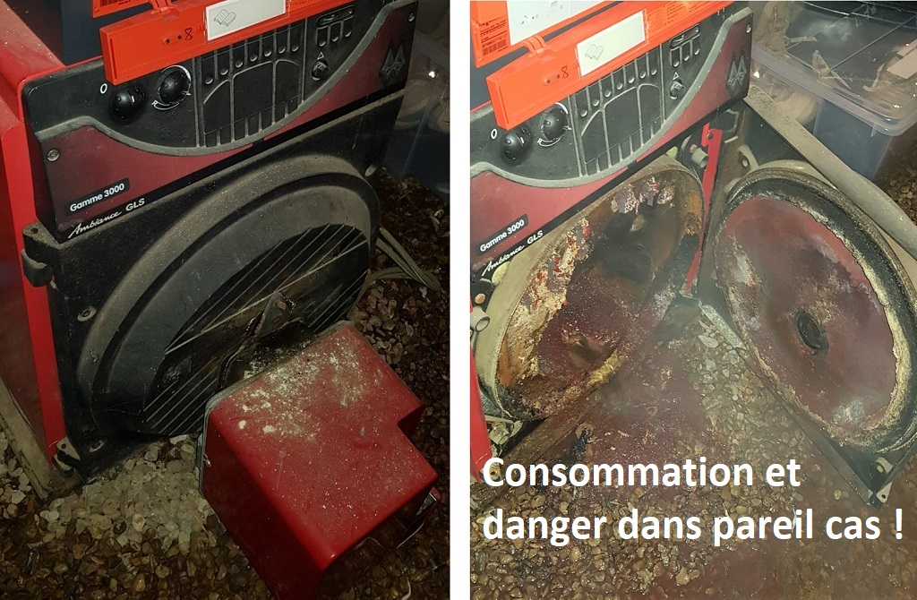 dépannage du dimanche : chaudière fioul non entretenue !! chaudière percée ! 
